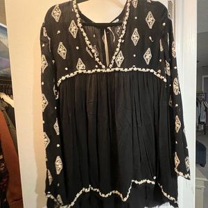 Free people embroidered flowy shirt